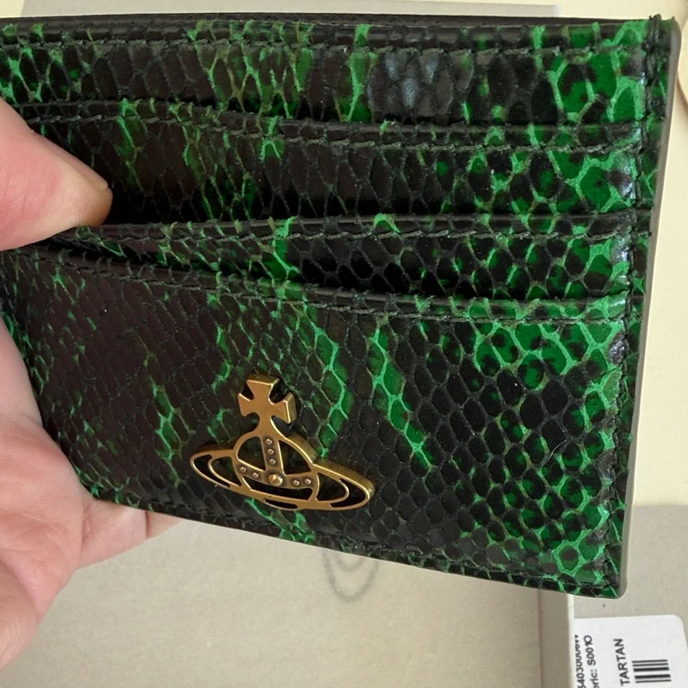 Vivienne Westwood Snakeskin Green Card Holder - Picture 7 of 10